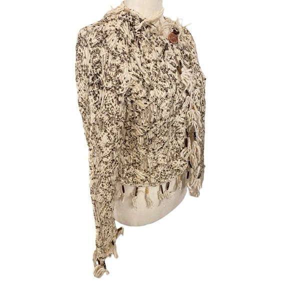 Sandy Starkman Crochet Fringe Beaded Boho Jacket - Picture 2 of 9